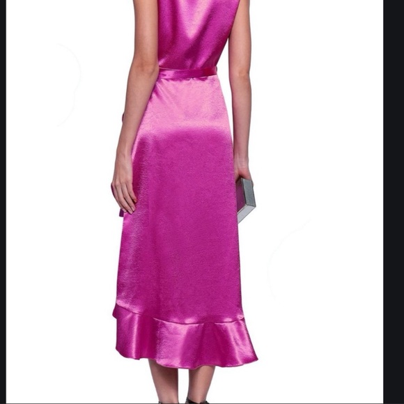 Maje Ripple Fuchsia wrap dress - Picture 9 of 15